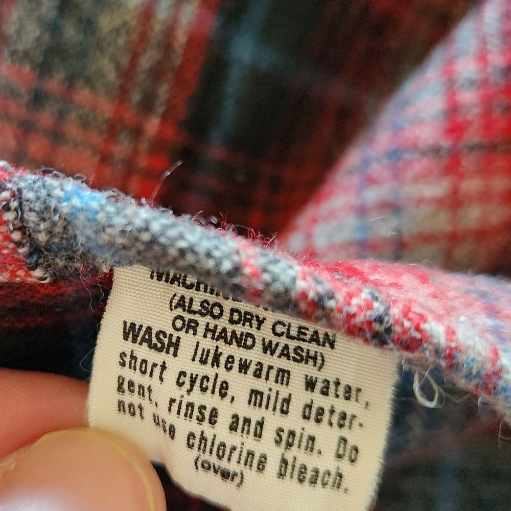 Pendleton Vintage Wool Button Front Shirt Size 15… - image 5